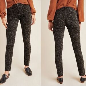 Anthropologie AG Stevie Ankle Paisley Velour Pants